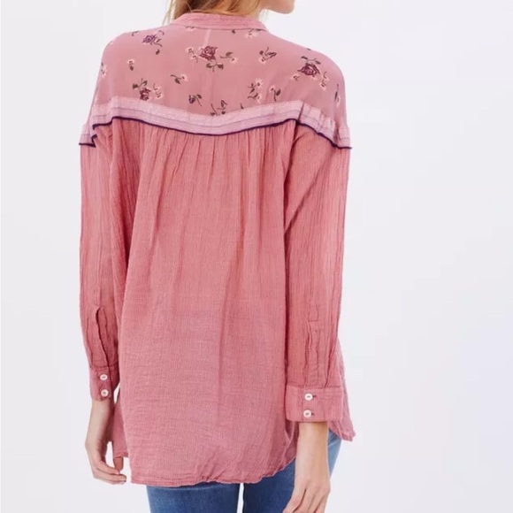 Free People Hearts And Colors Printed Tunic Top / Shirt Women's Size S - Picture 3 of 6